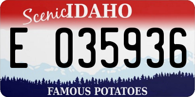 ID license plate E035936