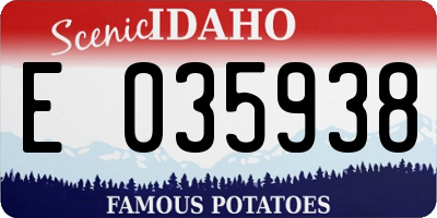 ID license plate E035938