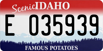 ID license plate E035939