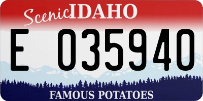 ID license plate E035940