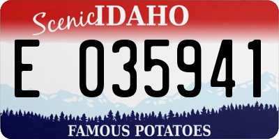 ID license plate E035941