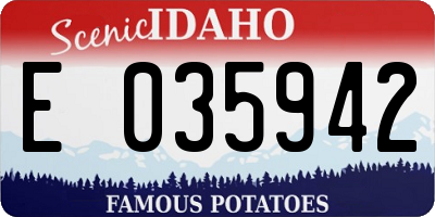 ID license plate E035942