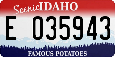 ID license plate E035943