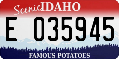 ID license plate E035945