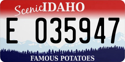 ID license plate E035947