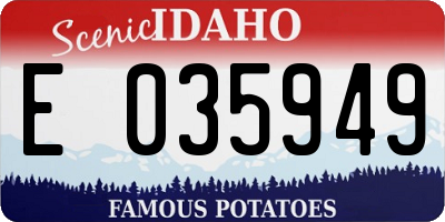 ID license plate E035949