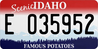 ID license plate E035952