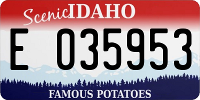 ID license plate E035953