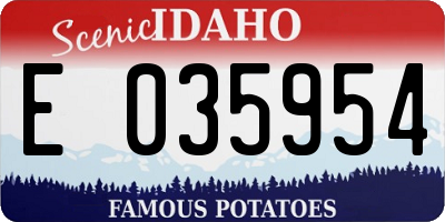 ID license plate E035954