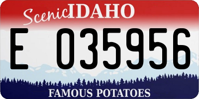 ID license plate E035956