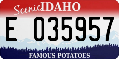 ID license plate E035957