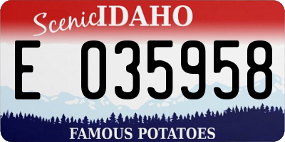 ID license plate E035958