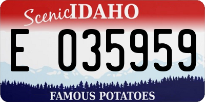 ID license plate E035959