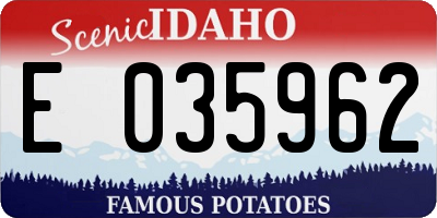 ID license plate E035962