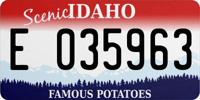 ID license plate E035963