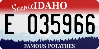 ID license plate E035966