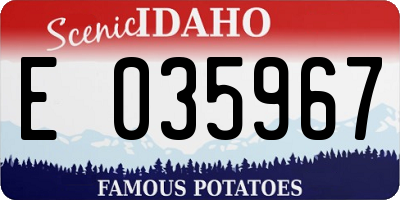 ID license plate E035967