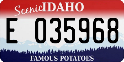 ID license plate E035968