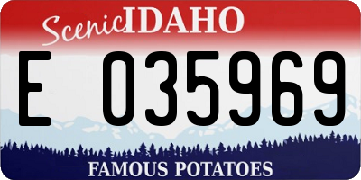 ID license plate E035969