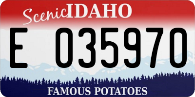 ID license plate E035970