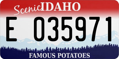 ID license plate E035971