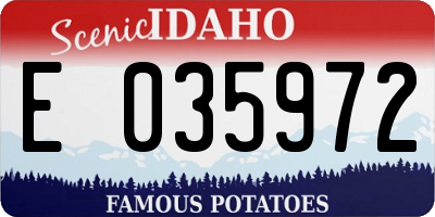 ID license plate E035972