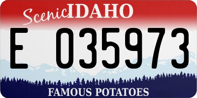 ID license plate E035973