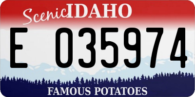 ID license plate E035974