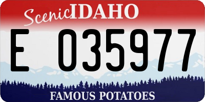 ID license plate E035977