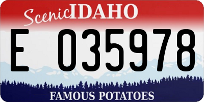 ID license plate E035978