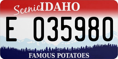 ID license plate E035980