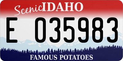 ID license plate E035983