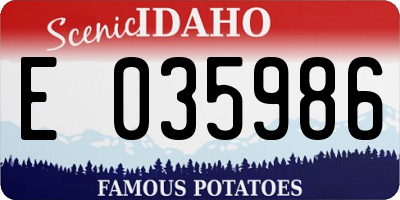 ID license plate E035986