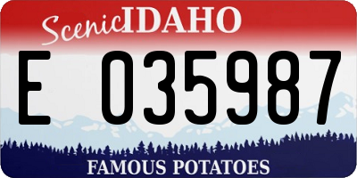 ID license plate E035987