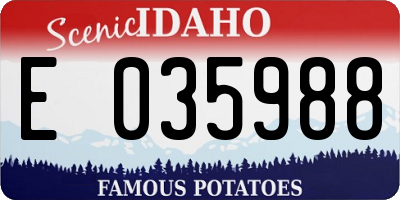 ID license plate E035988