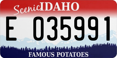 ID license plate E035991