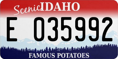 ID license plate E035992