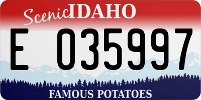 ID license plate E035997