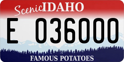 ID license plate E036000