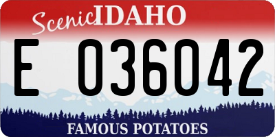 ID license plate E036042