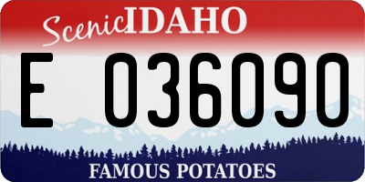 ID license plate E036090