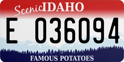 ID license plate E036094