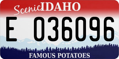 ID license plate E036096