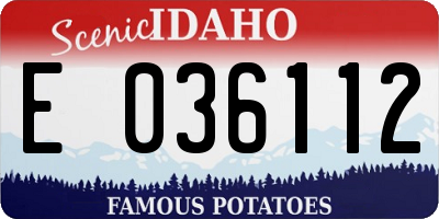 ID license plate E036112