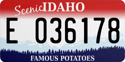 ID license plate E036178