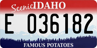 ID license plate E036182