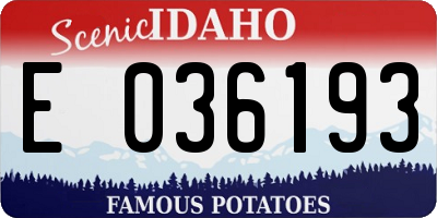 ID license plate E036193