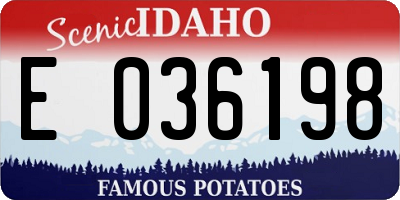 ID license plate E036198
