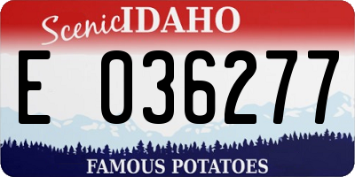 ID license plate E036277