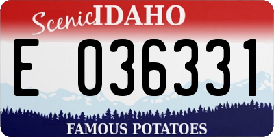 ID license plate E036331